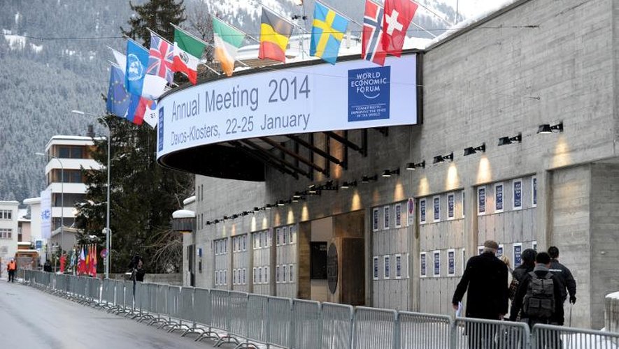 Vue extérieure du centre de conférence le 21 janvier 2014 à Davos