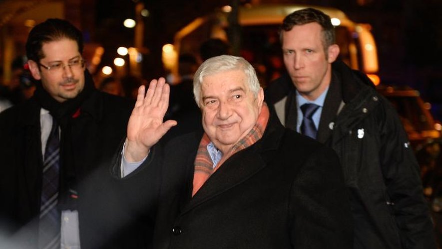 Le ministre syrien des Affaires étrangères Walid Muallem à son arrivée le 21 janvier 2014 à Montreux