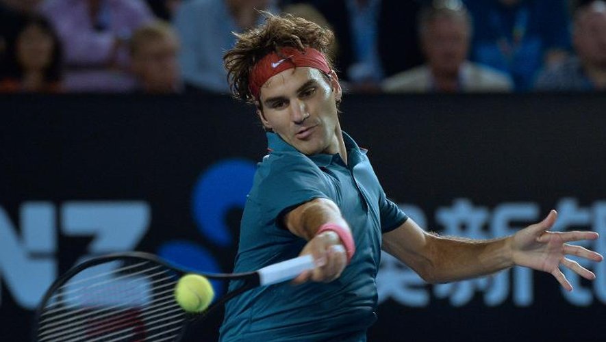 Roger Federer en quart de finale de l'Open d'Australie face à Andy Murray, le 22 janvier 2013 à Melbourne