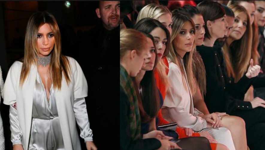 Kim Kardashian et Kanye West à la Fashion Week de Paris, le couple a démenti vouloir se marier à Versailles