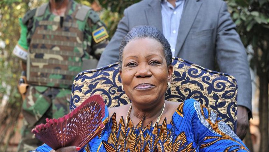 La présidente de transition de la Centrafrique, Catherine Samba Panza, durant un point de presse le 21 janvier 2014 à Bangui