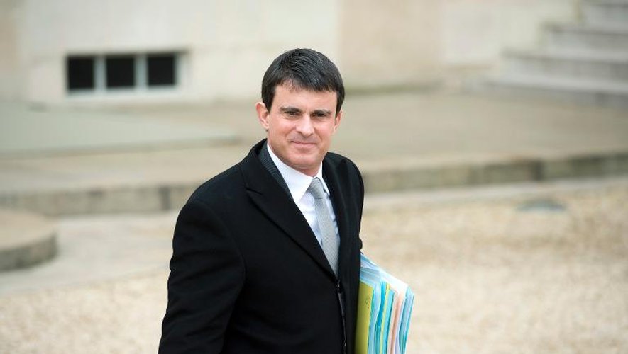 Le ministre de l'Intérieur Manuel Valls, le 22 janvier 2014 à l'Elysée à Paris