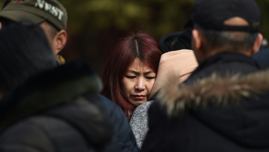 Des parents de passagers du vol MH370 de la Malaysia Airlines, disparu en vol, se retrouvent le 8 mars 2016 à Pékin pour le 2ème anniversaire de cette catastrophe aérienne qui reste un mystère