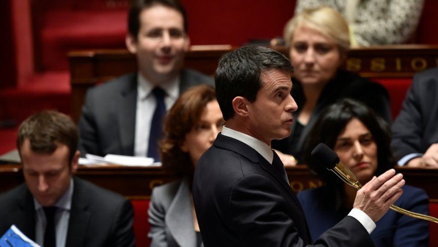 Le Premier ministre Manuel Valls, le 8 mars 2016 à l'Assemblée nationale à Paris