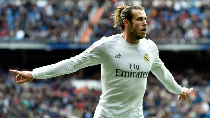 L'attaquant du Real Madrid Gareth Bale après un but contre le Celta, le 5 mars 2016 à Bernabeu
