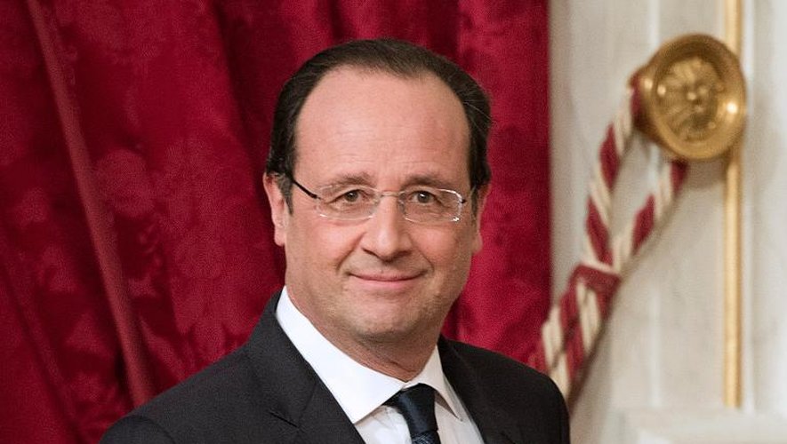 Le président François Hollande  le 23 janvier 2014 à l'Elysée, à Paris
