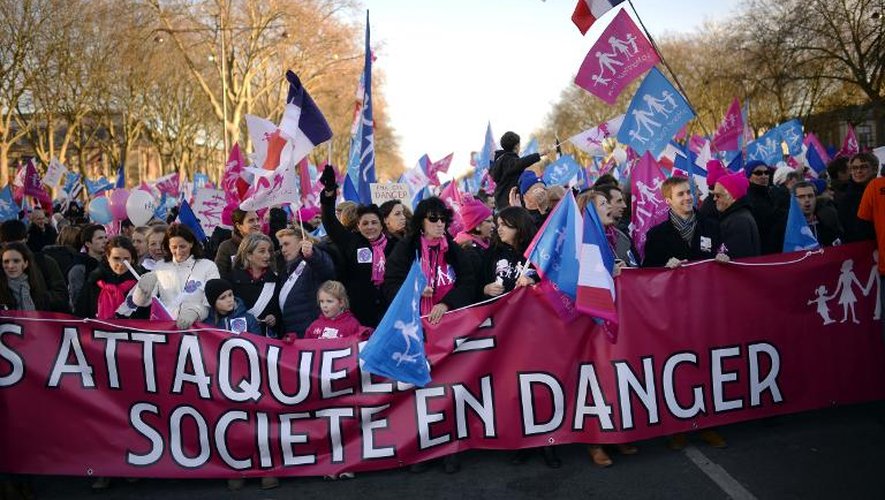 Manifestation d'opposants au mariage pour tous, le 15 décembre 2013 à Versailles