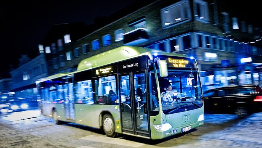 Un bus à Vaexjoe, Suède, le 13 janvier 2014