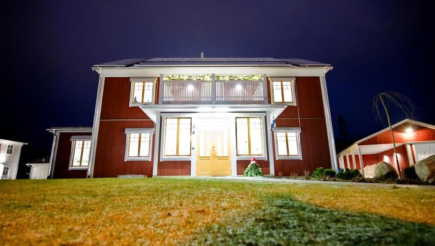 Une maison écologique de Vaexjoe, Suède, le 13 janvier 2014