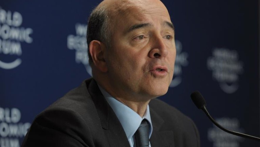 Le ministre français de l'Economie et des finances, Pierre Moscovici, le 24 janvier 2014 au Forum économique mondial de Davos, en Suisse
