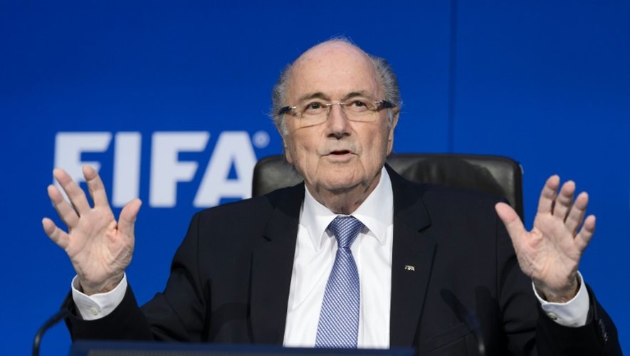 L'ex-président de la Fifa Sepp Blatter en conférence de presse, le 20 juillet 2015 à Zurich