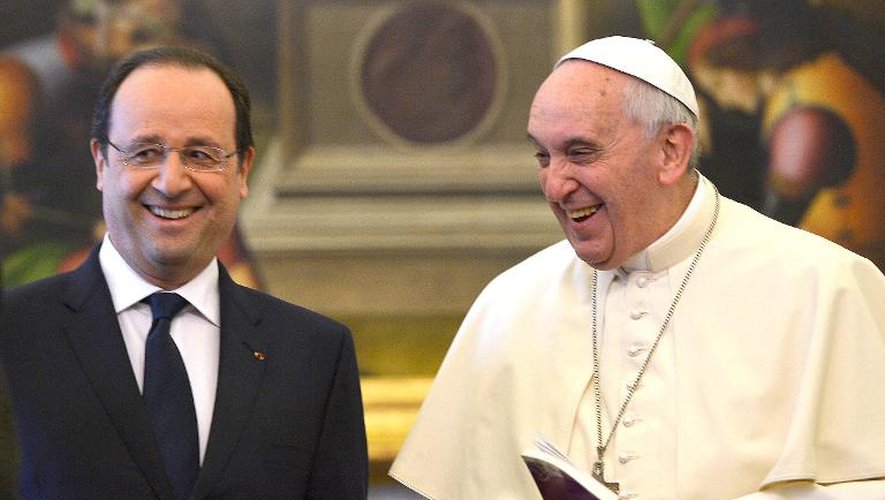 Francois Hollande reçu par le pape François le 24 janvier 2014 au Vatican