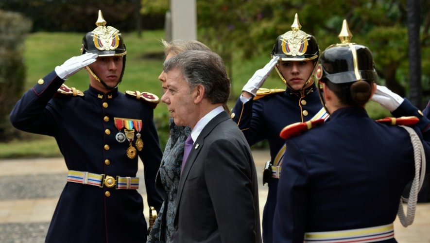 Le président colombien Juan Manuel Santos, le 4 mars 2016 à Bogota