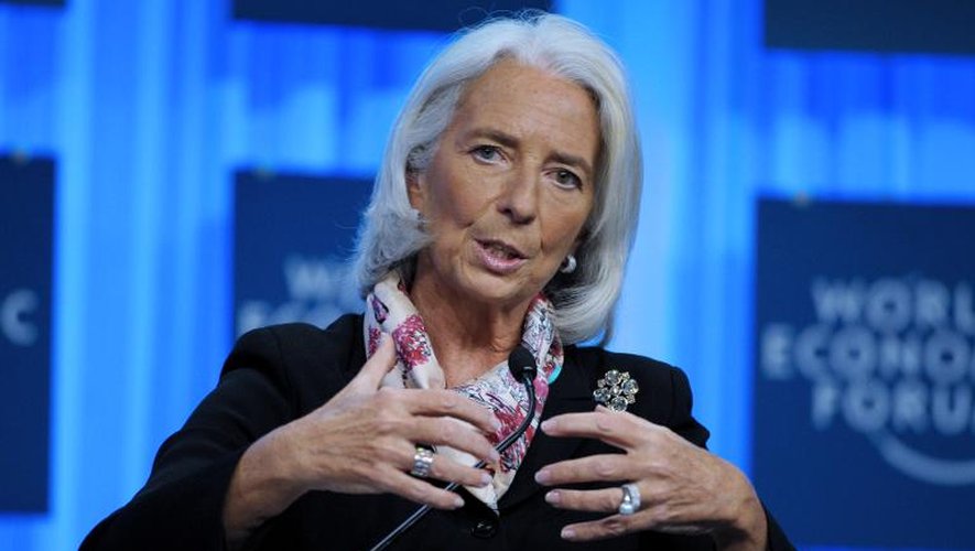 La directrice générale du FMI Christine Lagarde s'exprime lors d'un débat le 25 janvier 2014 au forum de Davos