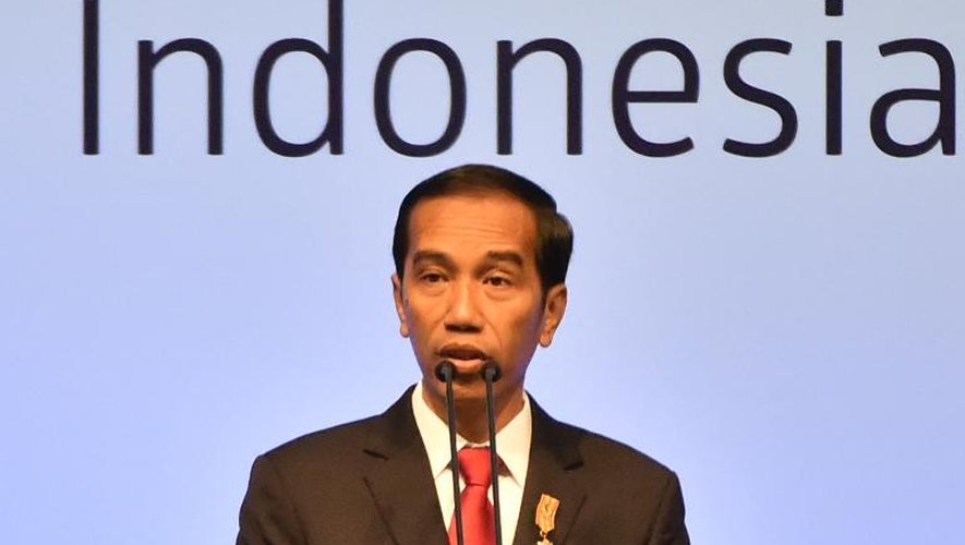 Le président indonésien Joko Widodo lors d'une conférence de presse le  22 avril 2015 à Jakarta