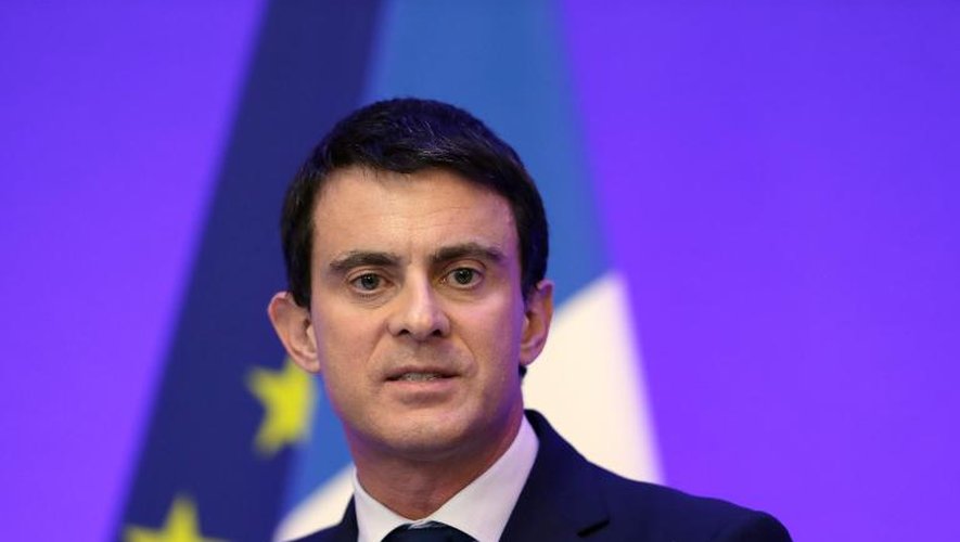 Le ministre de l'Intérieur Manuel Valls à Paris, le 23 janvier 2014