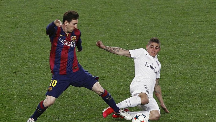 L'attaquant argentin de Barcelone Lionel Messi, le 21 avril 2015 au Camp Nou lors du quart de finale de C1 contre le Paris SG