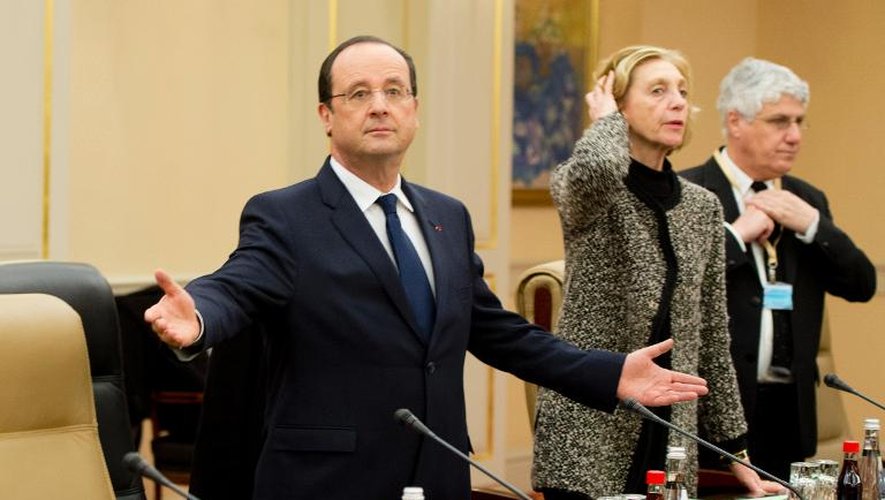 François Hollande, Nicole Bricq et Philippe Martin  le 27 janvier 2014 à Ankara