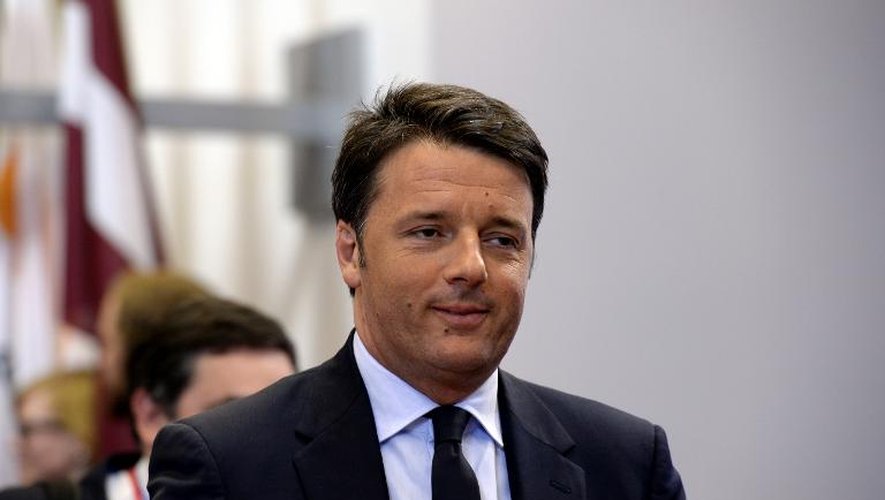 Le Premier ministre italien Matteo Renzi à Bruxelles le 23 avril 2015