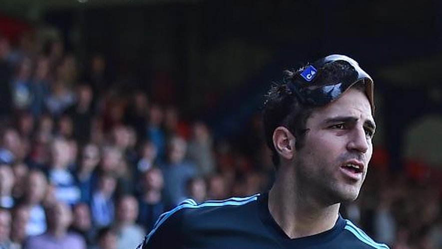 Le milieu de Chelsea Cesc Fabregas après avoir marqué contre Queens Park Rangers en championnat, le 12 avril 2015 à Londres
