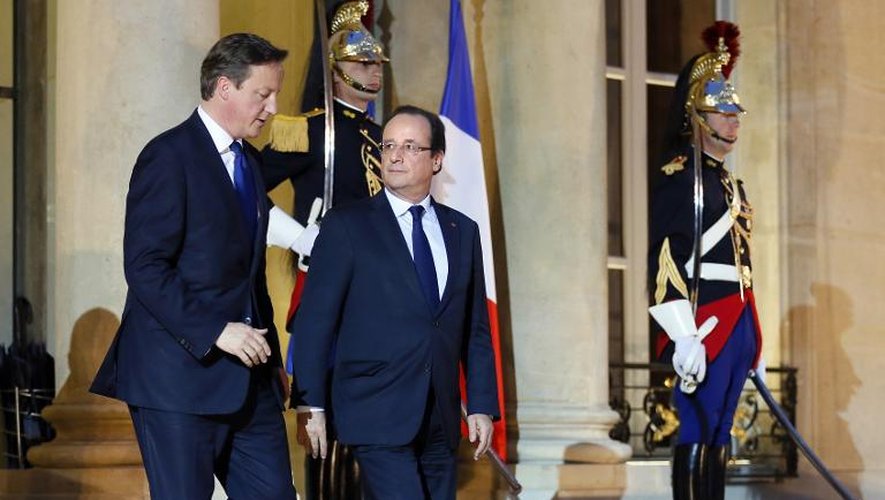 David Cameron reçu par François Hollande le 22 mai 2013 à l'Elysée à Paris