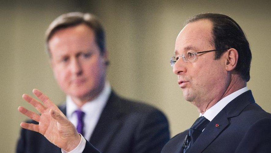 Entente pas très cordiale selon le Financial Times entre le président français François Hollande et le Premier ministre britannique David Cameron lundi 31 Janvier 2014 lors du sommet franco-britannique