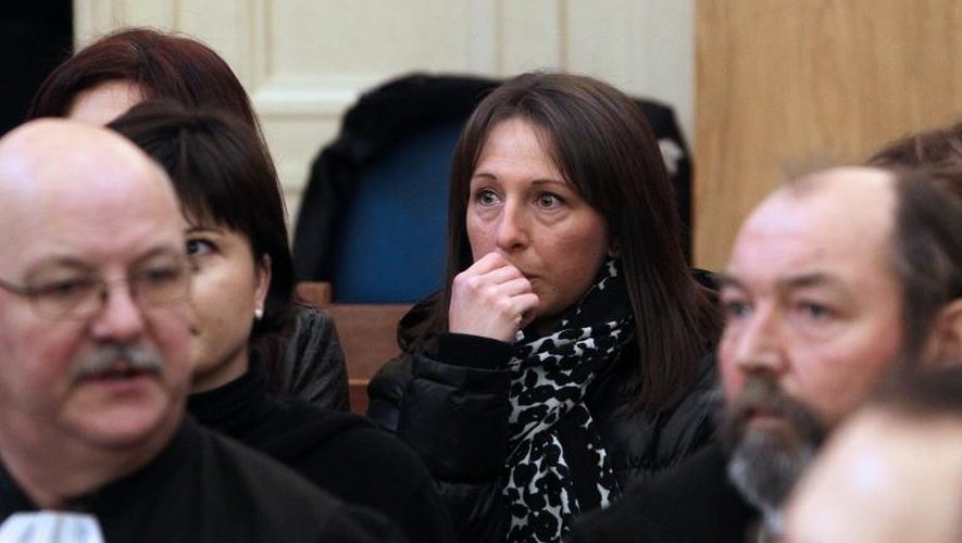 Cecile Voisin, l'épouse de la victime, à l'ouverture du procès le 31 janvier 2014 à Cherbourg