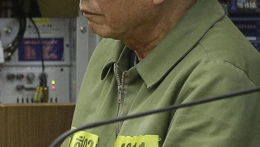 Lee Jun-Seok, le capitaine du ferry Sewol, à son procès à Gwangju, en Corée du Sud, le 28 avril 2015