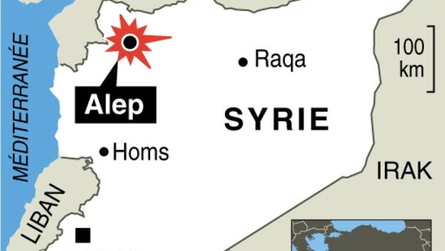 Localisation de la ville d'Alep bombardée par les forces du régime
