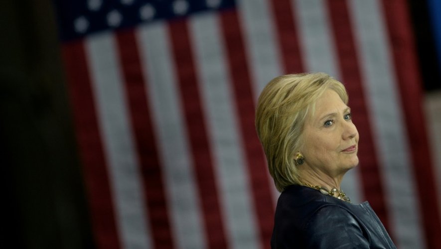 Hillary Clinton avant un meeting à Youngstown (Ohio), le 12 mars 2016