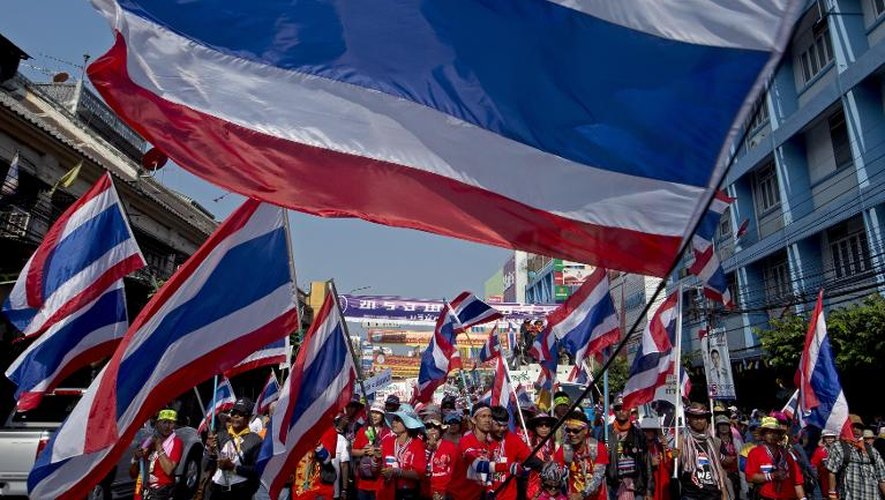 Des manifestants thaïlandais anti-gouvernement rassemblés à Bangkok, le 1er février 2014