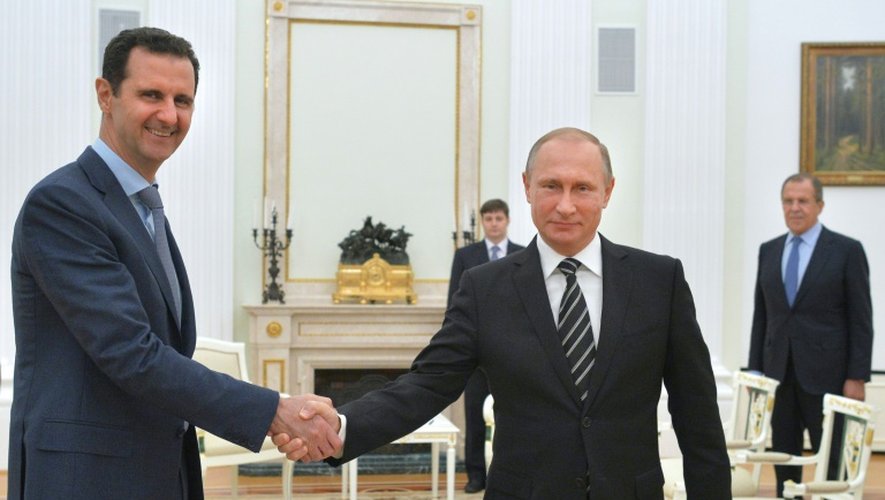 Le président russe Vladimir Poutine et le président syrien Bachar al-Assad, lors d'une réunion au Kremlin à Moscou, le 20 octobre 2015