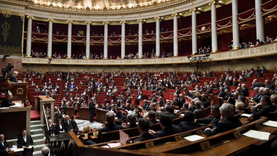 Vue d'ensemble de l'Assemblée nationale, lors d'une séance de questions au gouvernement, le 10 février 2015 à Paris