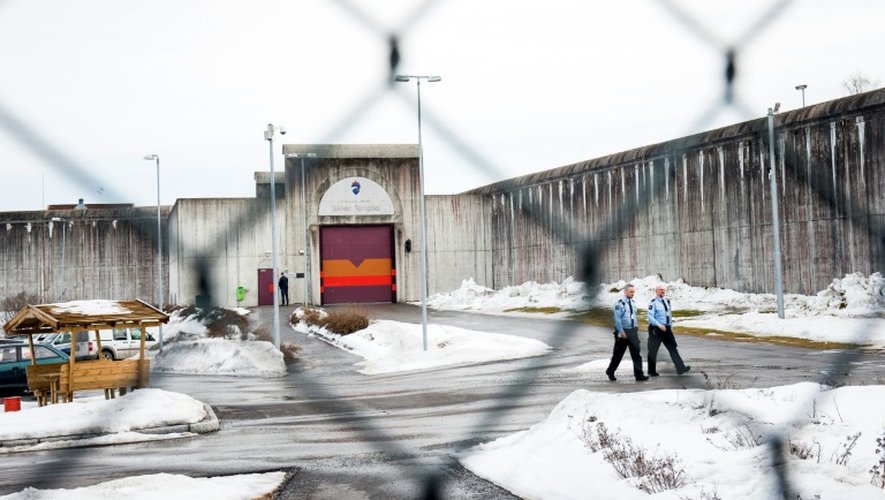 Vue de l'extérieur de la prison de Skien en Norvège, le 14 mars 2016