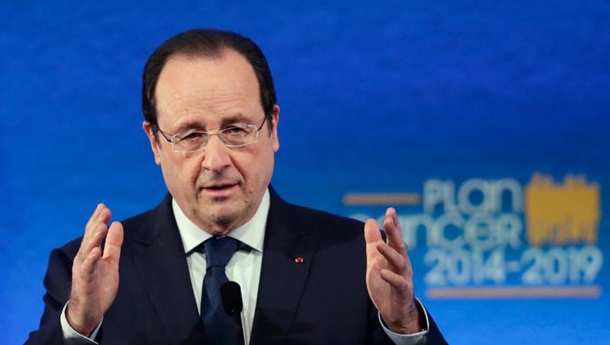 Le président François Hollande présente le 3e plan de lutte contre le cancer, le 4 février 2014 à Paris