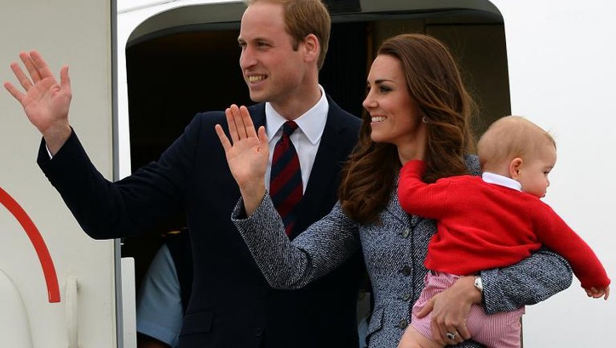 Le Prince William, sa femme Catherine et leur fils George à Canberra en Australie, le 25 avril 2015
