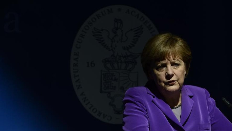 La chancelière allemande Angela Merkel, le 29 avril 2015 à Berlin