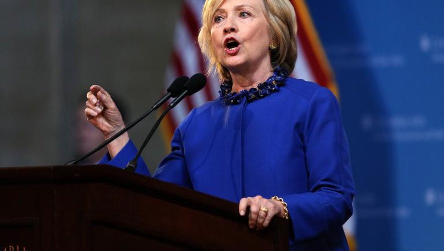 Hillary Clinton à l'université de Columbia à New York le 29 avril 2015