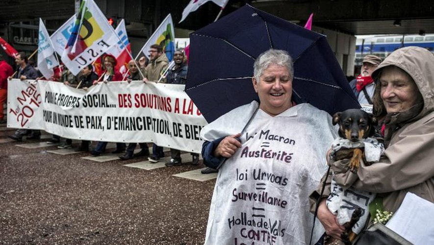 Manifestants lors du défilé du 1er mai 2015 à Lyon