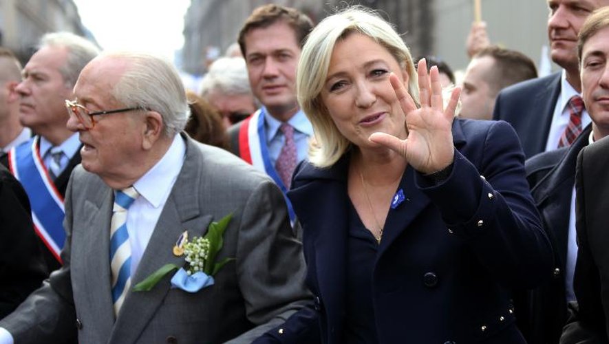 Jean-Marie Le Pen et Marine Le Pen 1er mai 2014 à Paris