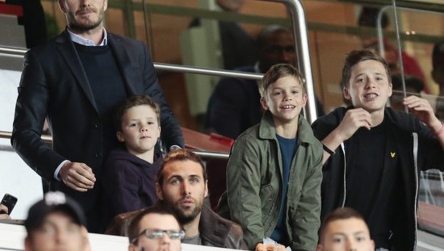 David Beckham assiste au match PSG-Valenciennes avec ses fils