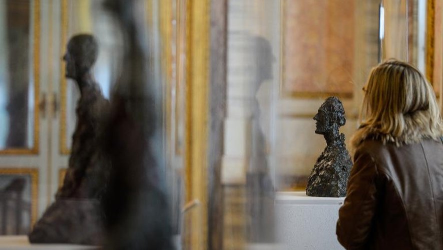 La statue "Buste de Diego" par Alberto Giacometti exposée à la galerie Borghese à Rome du 5 février au 25 mai 2014