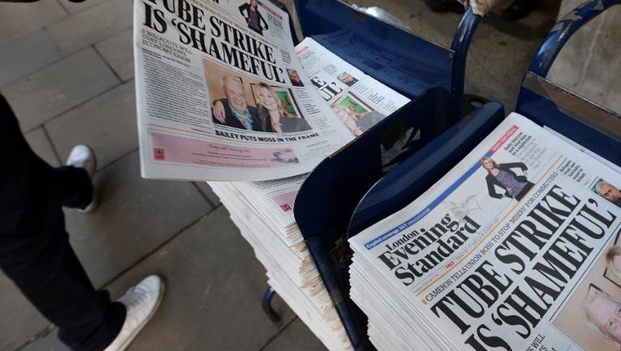 La presse britannique titre sur la grève dans le métro de Londres le 4 février 2014