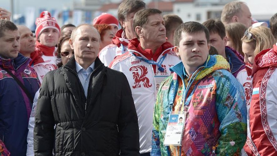 Vladimir Poutine en visite le 5 février 2014 au village olympique