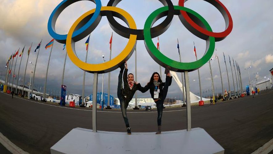 Les anneaux olympiques le 5 février 2014 à Sotchi
