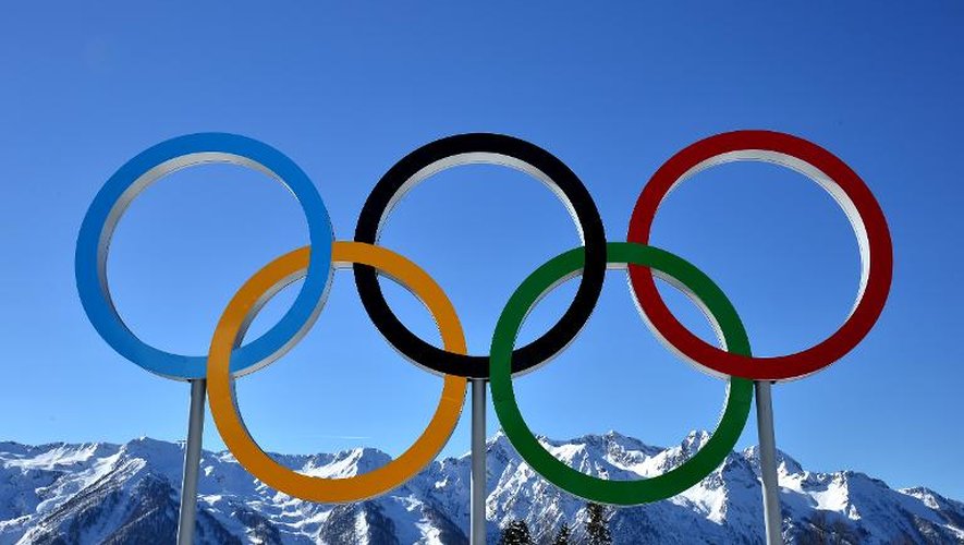 Les anneaux olympiques à Sotchi, le 6 février 2014