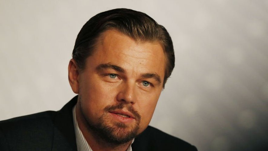 L'acteur américain Leonardo DiCaprio lors d'une conférence de presse le 15 mai 2013 avant la présentation du film "Gatsby le magnifique" en ouverture du 66e festival de Cannes