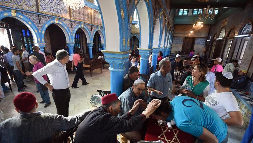 Des juifs en pélerinage à la synagogue de la Ghriba à Djerba, le 16 mai 2014