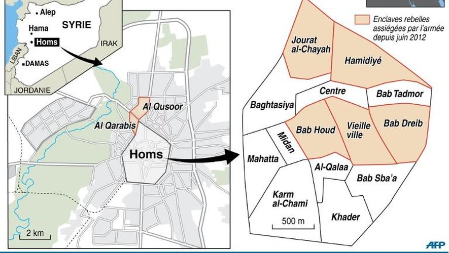 Premiers civils évacués de Homs