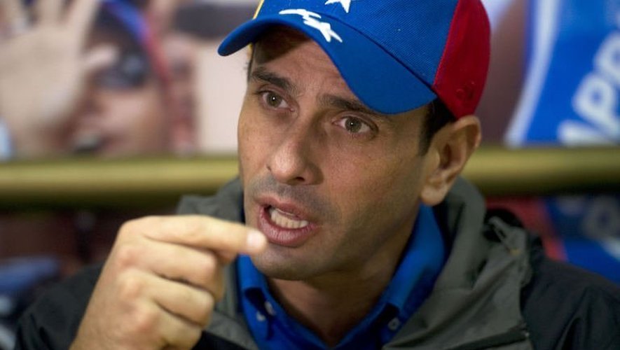 Le chef de l'opposition Henrique Capriles lors d'un entretien à l'AFP,  le 15 mai 2013 à Caracas